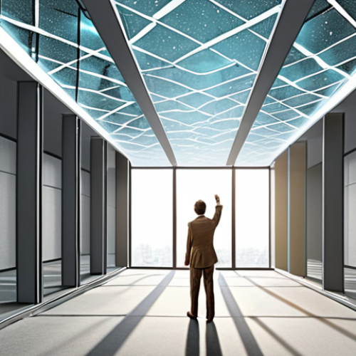 ** A vibrant, dynamic image depicting a person breaking free from a metaphorical glass ceiling or a suffocating, grey office cubicle. The scene transitions from a sense of confinement and anxiety (represented by muted colors and repetitive patterns) to an explosion of light, color, and open space, symbolizing a sudden realization and the opening of a new career path. The person, looking empowered and hopeful, reaches towards a bright, undefined horizon, perhaps with subtle, abstract linguistic elements or glowing global connections faintly visible, signifying the path of translation.

2.  **Prompt for