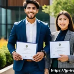 번역사 자격증 취득 후의 직업 선택 - **Prompt 1:** A vibrant and inspiring scene featuring a young, confident professional (gender-neutra...